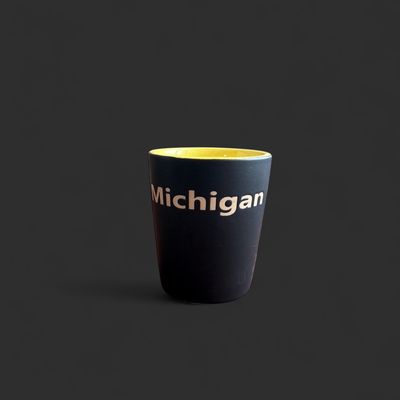 Black Matte Michigan Shot Glass / Yellow