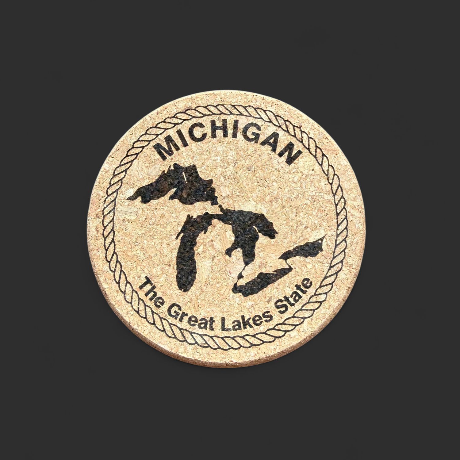 Michigan Great Lakes Cork Coaster
