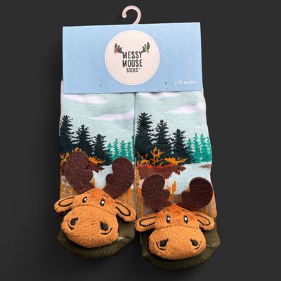 Meadow Moose Toddler Socks