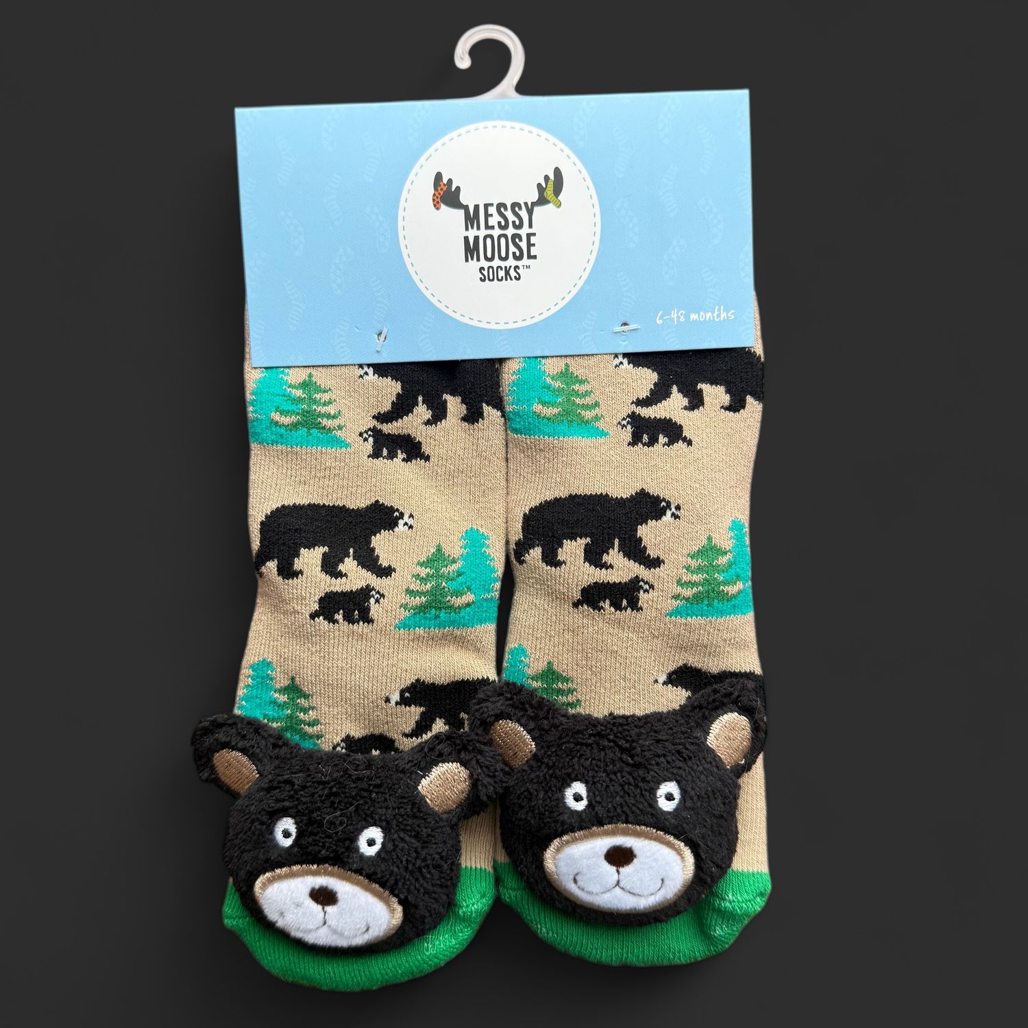 Black Bear & Cub Toddler Socks