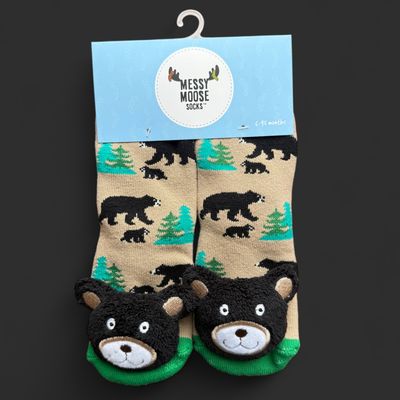 Black Bear & Cub Toddler Socks