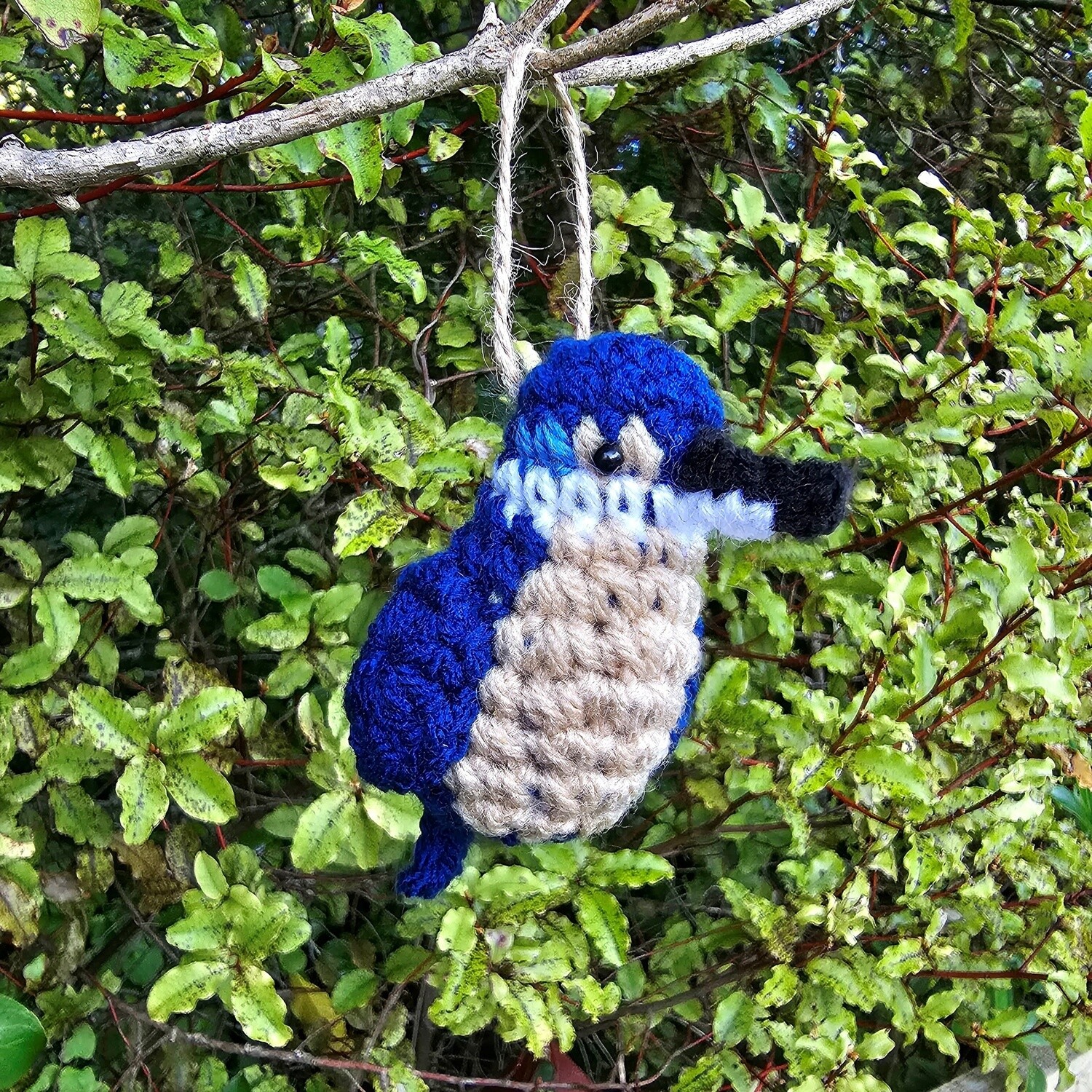 Crochet Bird Decorations, Bird: Kōtare / Kingfisher