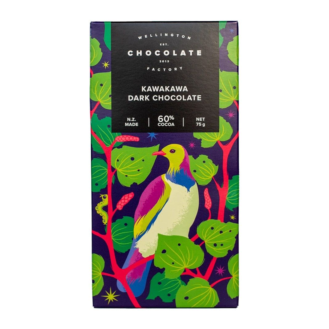 Wellington Chocolate Factory Bars, Flavour: Kawakawa Dark (75g)