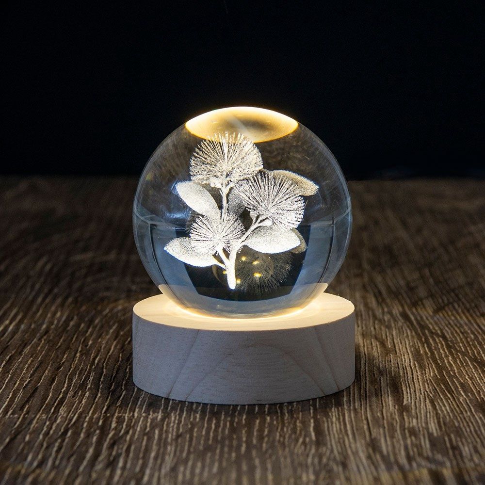 Glass Globe Lamp - Pōhutukawa