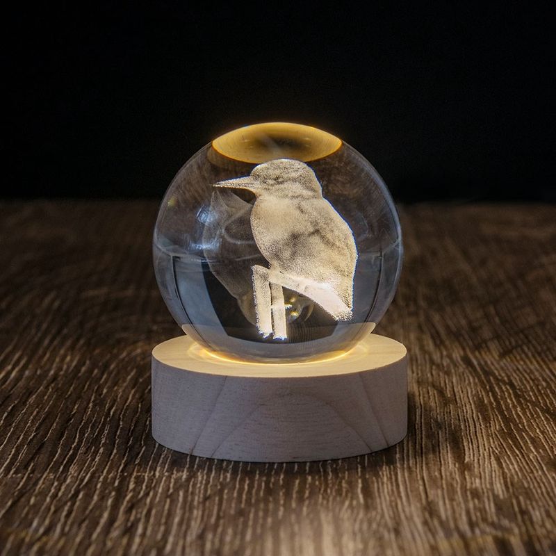 Glass Globe Lamp - Kōtare / Kingfisher