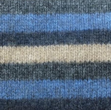 Lothlorian Multi Striped Beanie, Colour: Denim