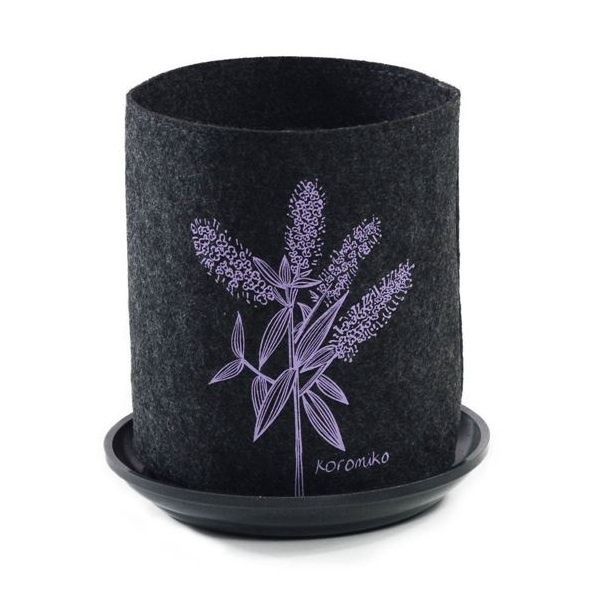 Ecofelt Grow Bag, Colour: Dark Grey, Design: Koromiko