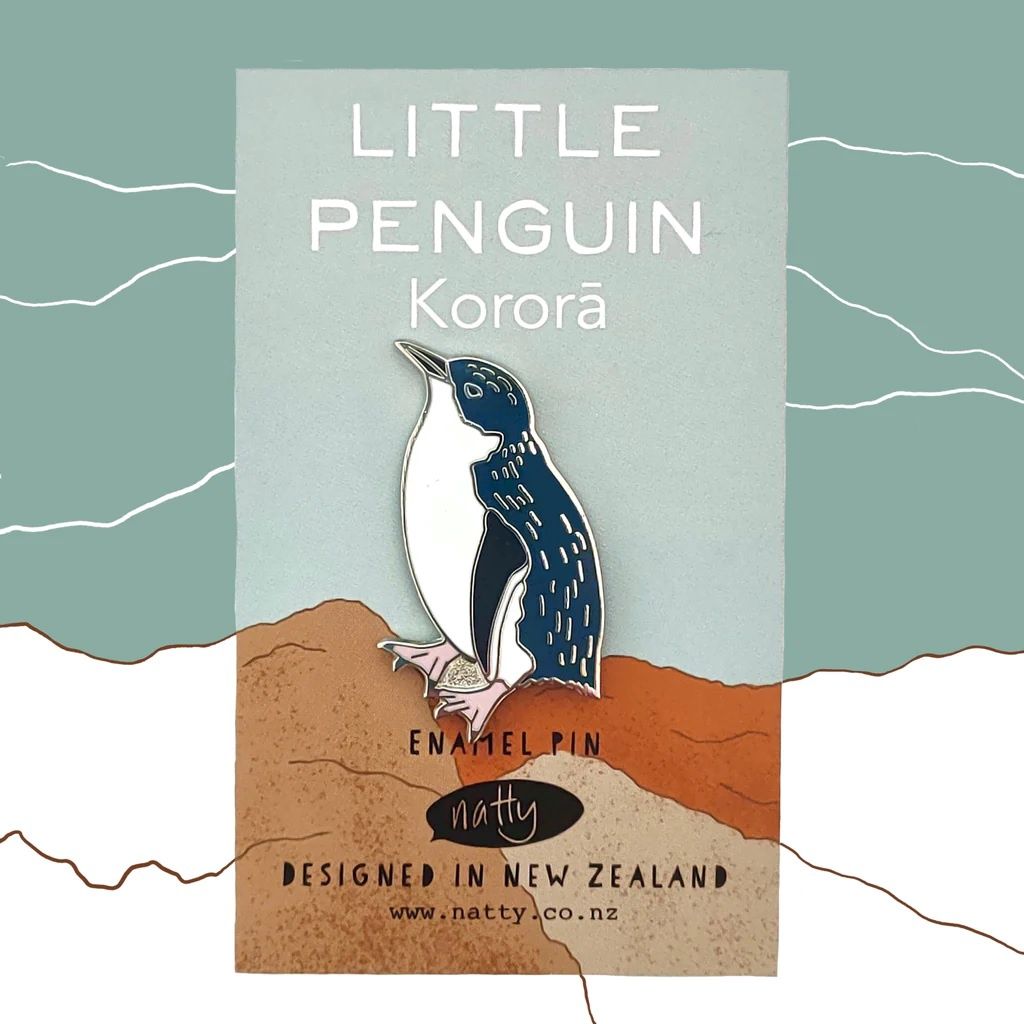 Natty Enamel Pins, Design: Kororā/Little Blue Penguin