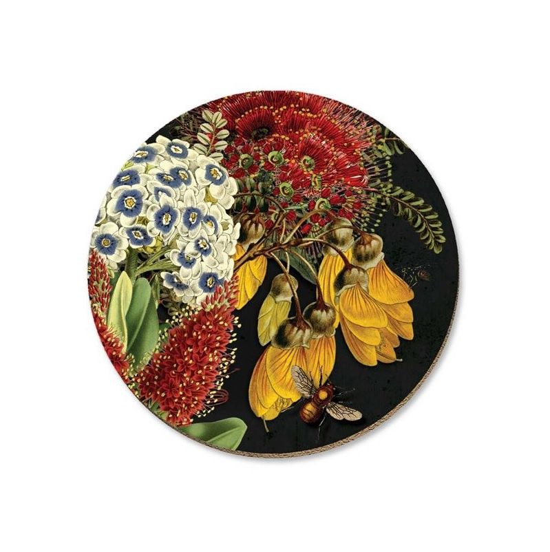 Native Flora Coasters, Design: Rātā &amp; Kowhai