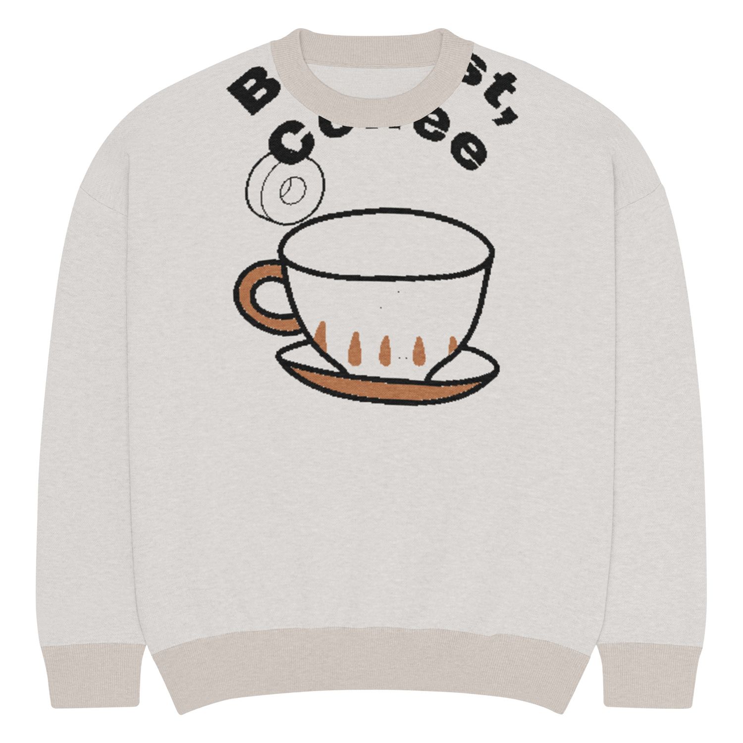 Relaxed fit knitted crew neck sweater