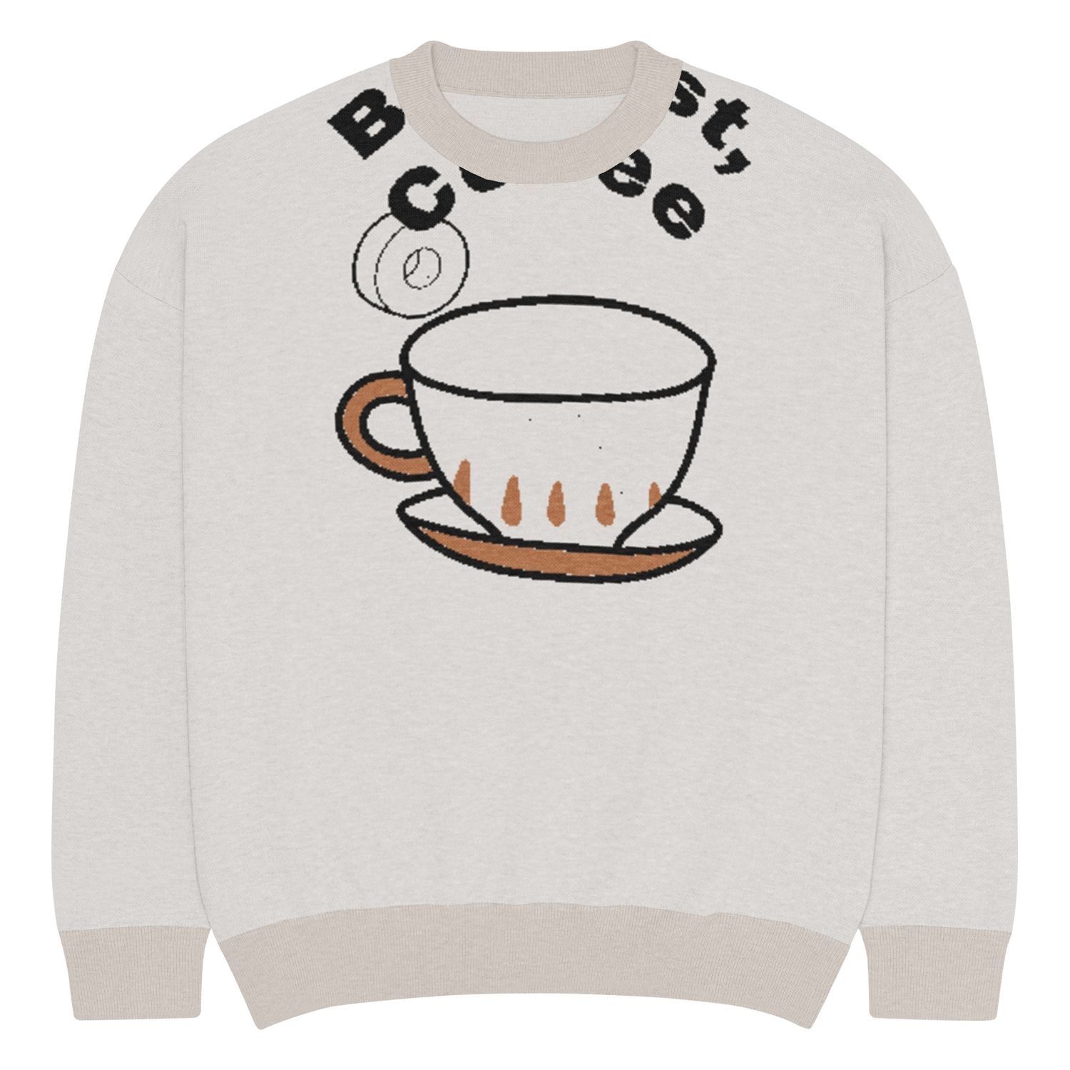 Relaxed fit knitted crew neck sweater