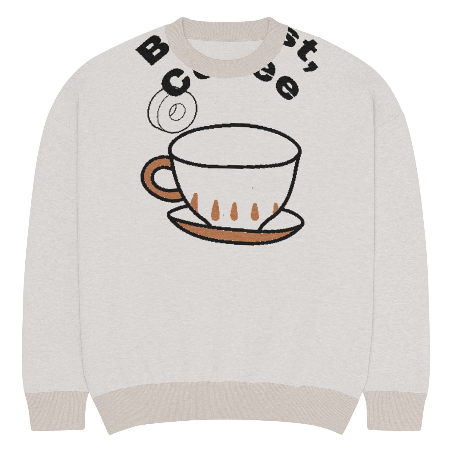 Relaxed fit knitted crew neck sweater