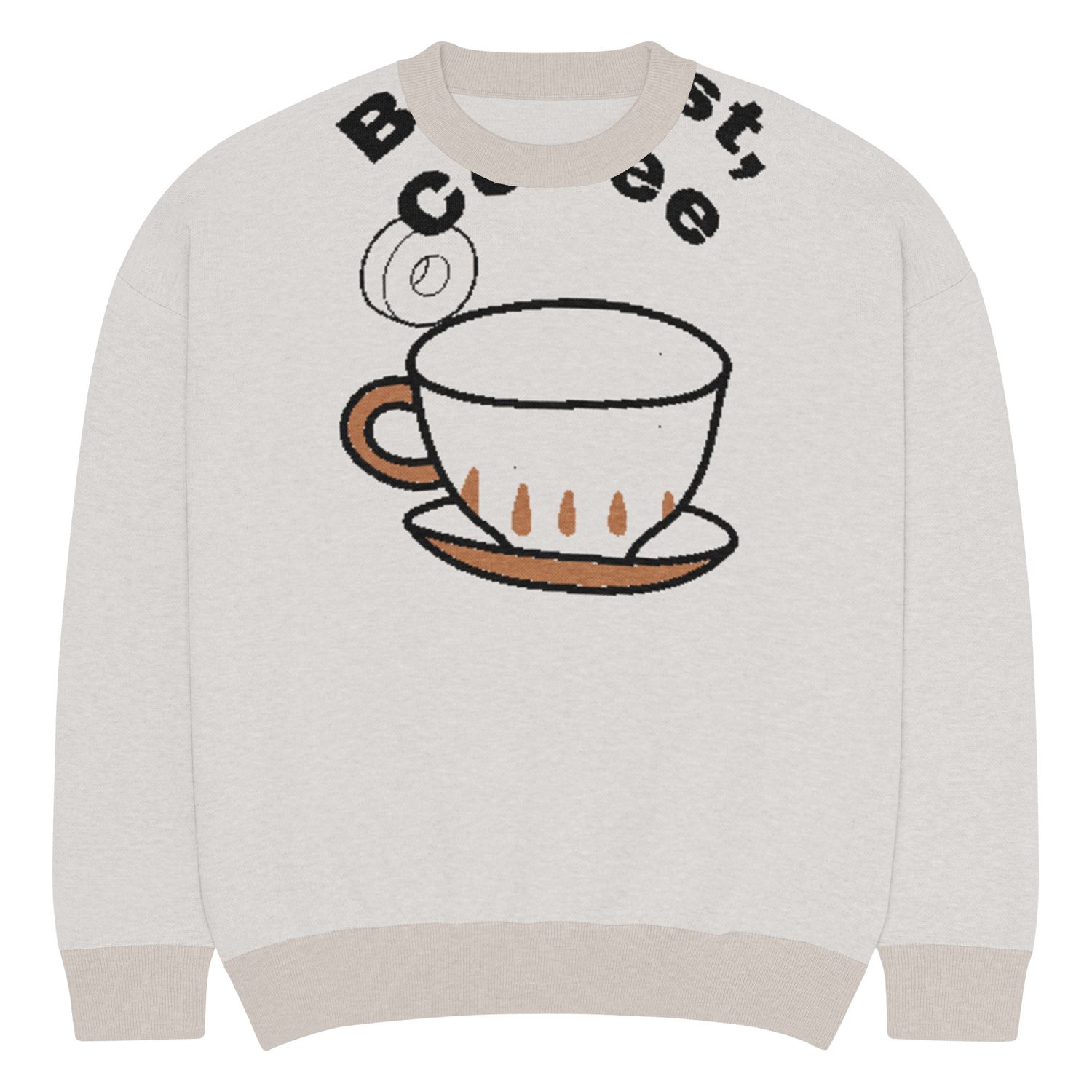 Relaxed fit knitted crew neck sweater