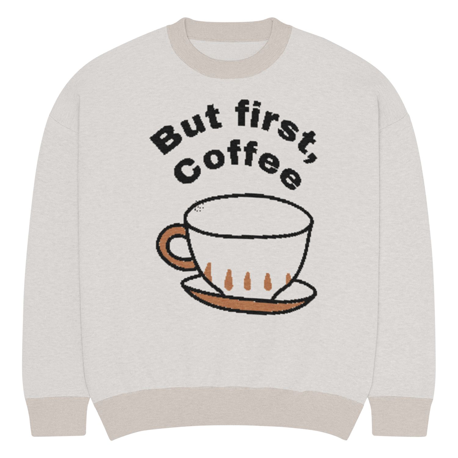 Relaxed fit knitted crew neck sweater