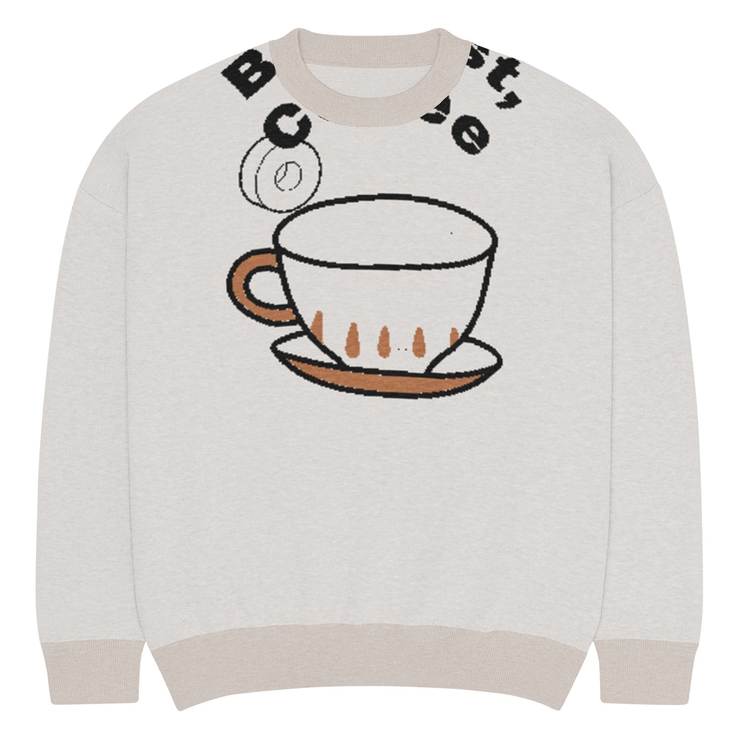 Relaxed fit knitted crew neck sweater