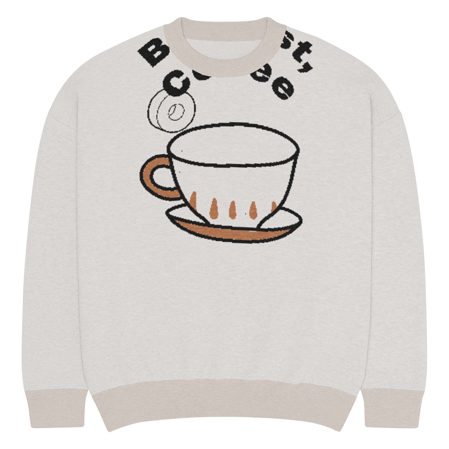 Relaxed fit knitted crew neck sweater