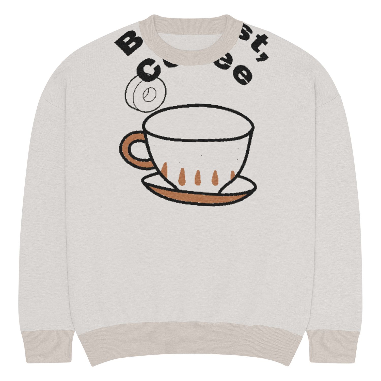 Relaxed fit knitted crew neck sweater