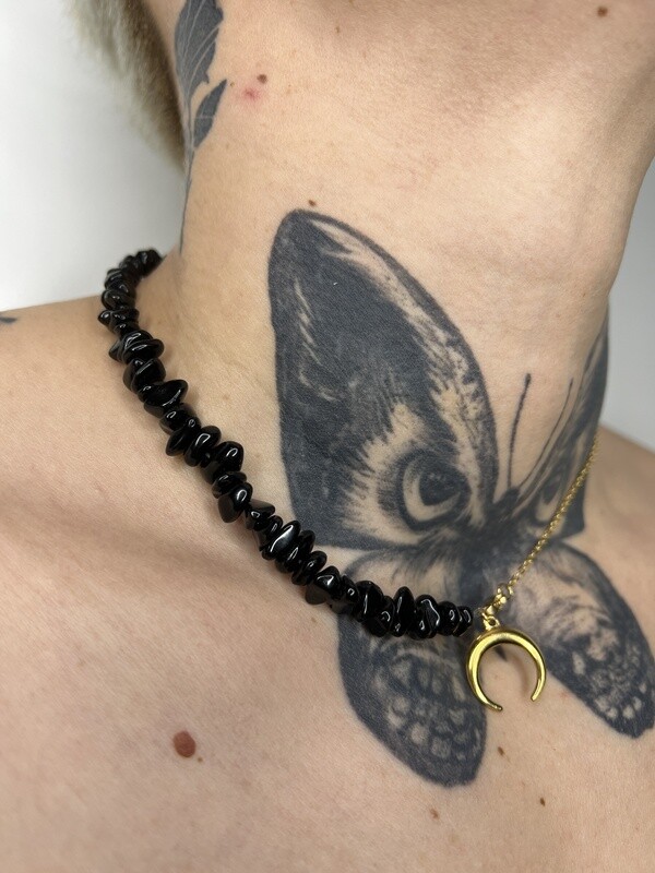 Collier Lunea Obsidienne