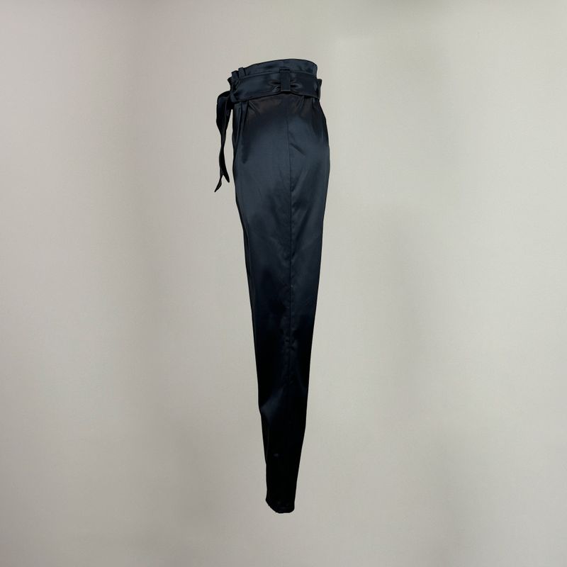 Paperbag Hose lang schwarz