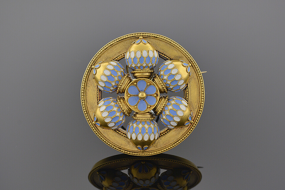 Gold and Bi-Color Opaque Enamel Demi Parure