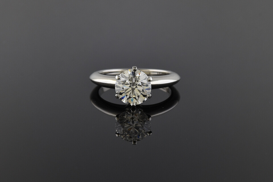 "Tiffany & Co." Round Diamond Solitaire Ring