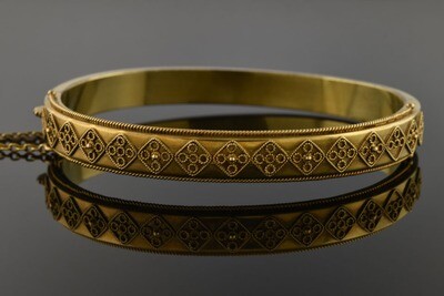 Etruscan Revival Bangle Bracelet