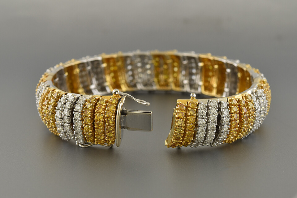 White &amp; Yellow Diamond Bracelet