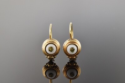 Simple Mid Victorian Chalcedony Earrings Simple Mid Victorian Chalcedony Earrings