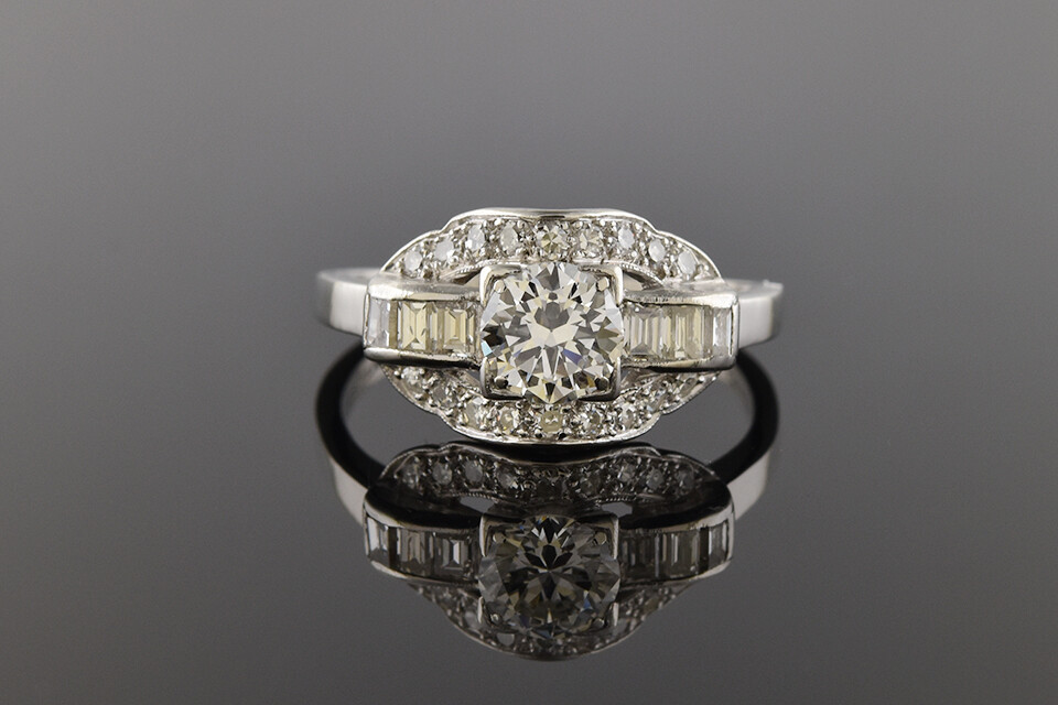 Mid-Century Platinum & Diamond Ring
