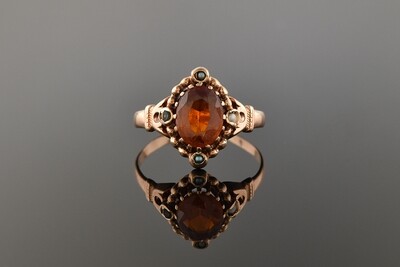 Victorian Ring With Simulated Orange Stone