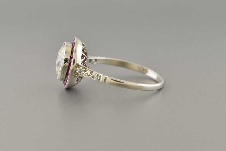 Ruby Halo Diamond Ring
