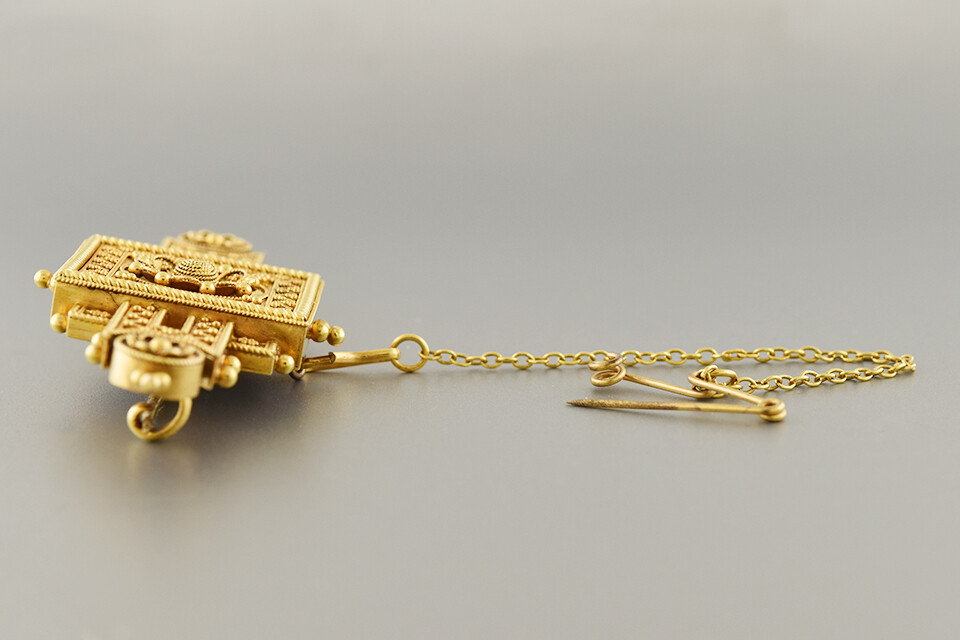 Rectangular Etruscan Revival Brooch