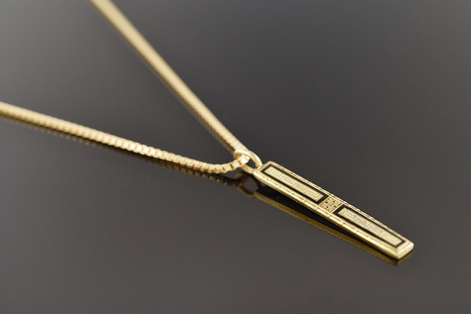 Enamel Bar Pin Conversion Necklace