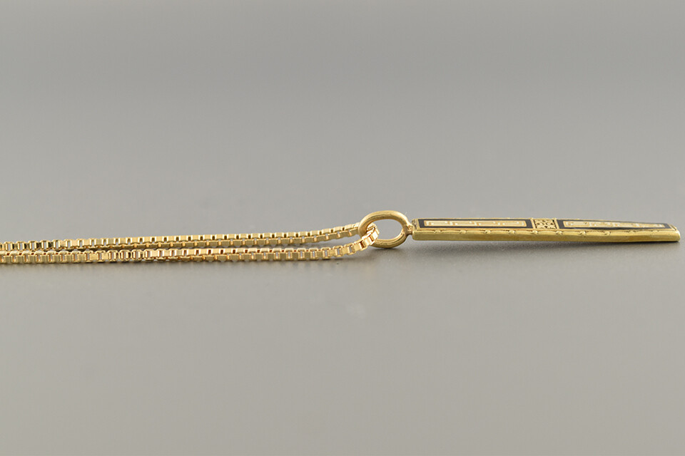 Enamel Bar Pin Conversion Necklace