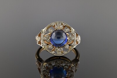 Edwardian Cabochon Sapphire Ring
