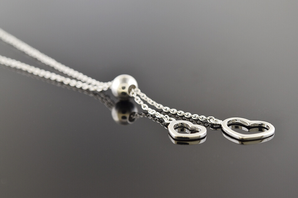 Silver Double Heart Necklace