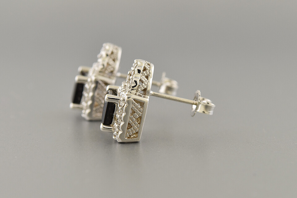 Green Tourmaline and Diamond Earrings
