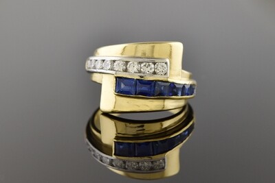 Tiffany & Co. Diamond & Sapphire Bypass Ring