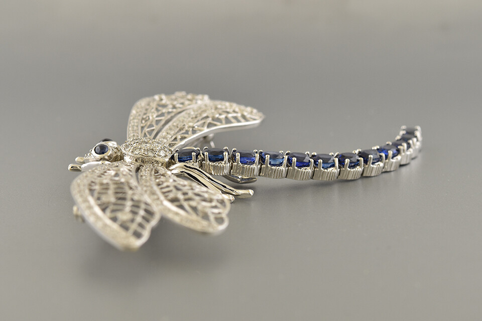 Sapphire &amp; Diamond Dragonfly