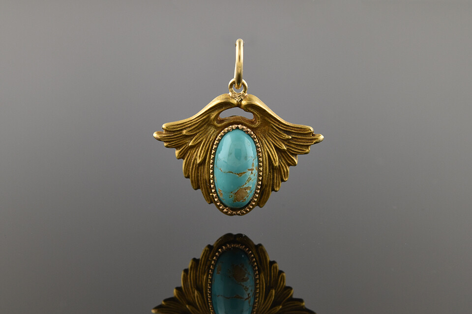 Winged Turquoise Pendant