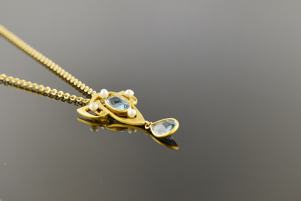 Aquamarine & Pearl Necklace Aquamarine & Pearl Necklace