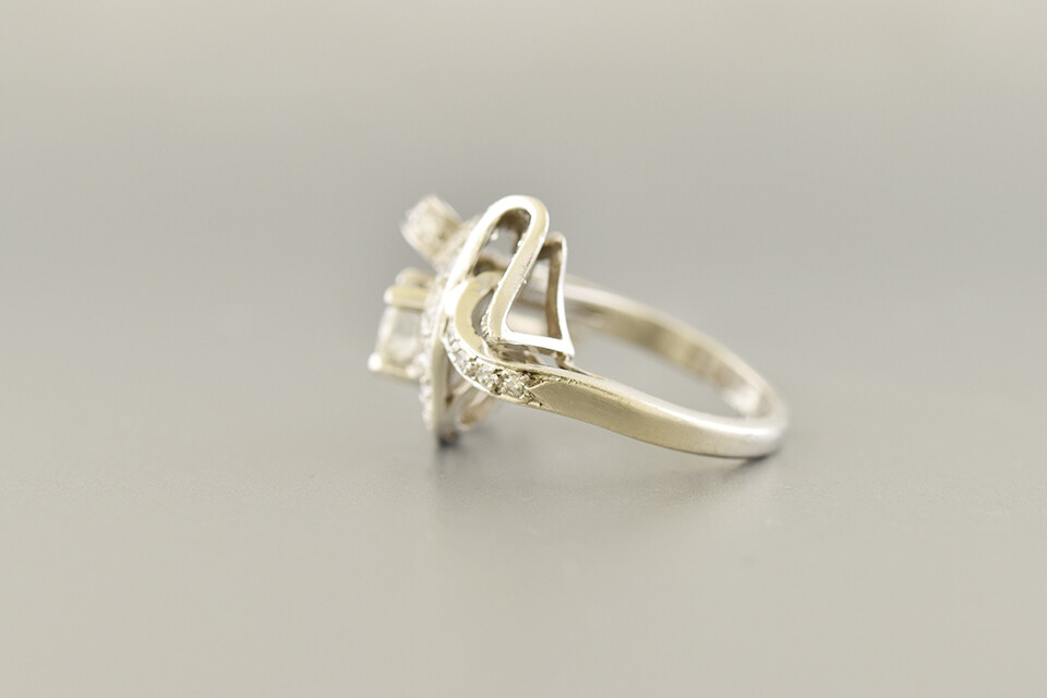 Mid Century Modern Freeform Diamond Ring