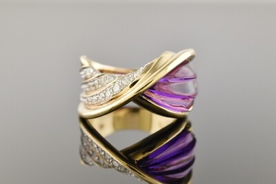 Fancy Amethyst & Diamond Ring