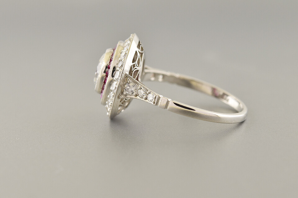 Ruby Halo Diamond Ring