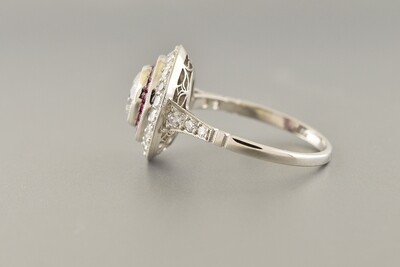 Ruby Halo Diamond Ring