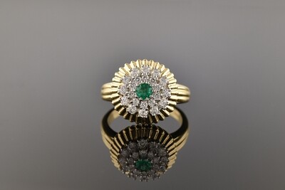 Emerald Ring With Double Halo