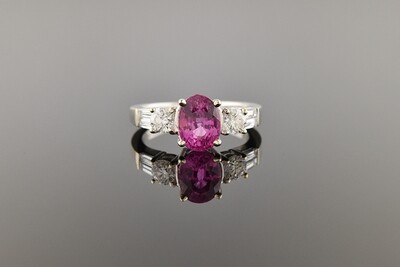 Modern Oval Pink Sapphire Ring