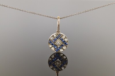 Diamond & Synthetic Sapphire pendant