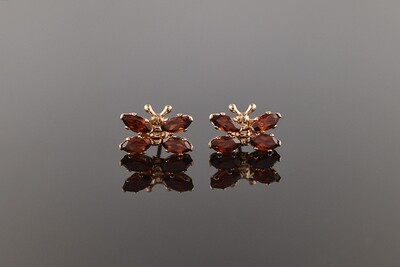 Garnet Butterfly Earrings