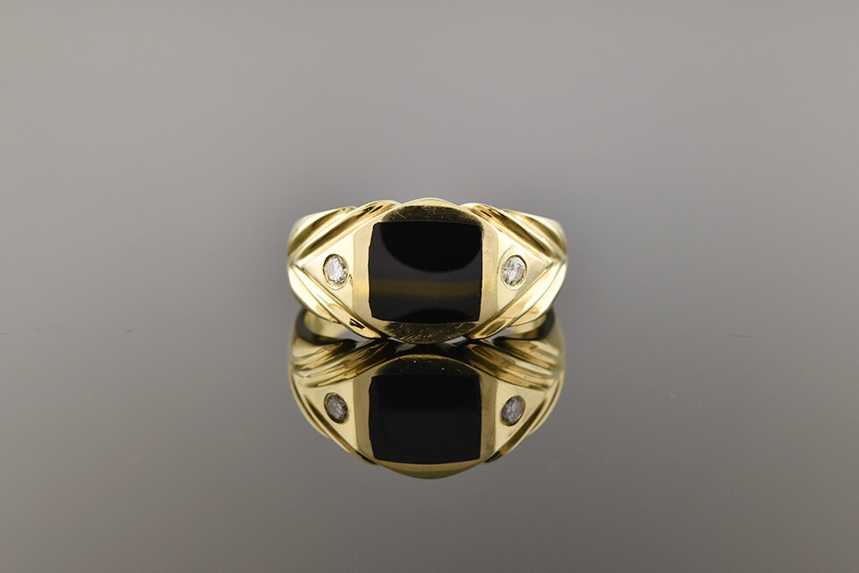 Classic Onyx and Diamond Ring